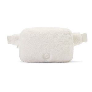 PINK Cozy White Shell Teddy Belt Bag